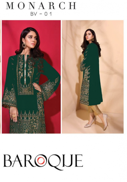 2PC-BAROQUE BQ-MONARCH-SHADE-2 (SHIRT/TROUSER) BOTTLE GREEN - Image 2